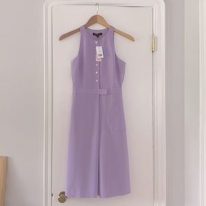 Lavender Banana Republic button-up high neck dress